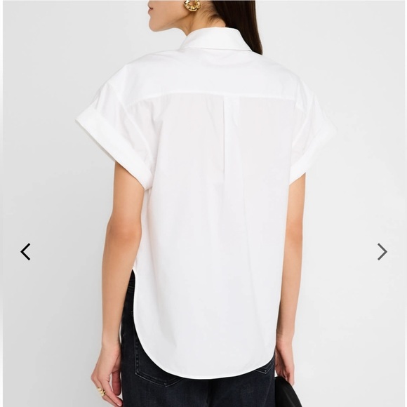 Frame Short Sleeve Button Down Silk Blouse - Picture 3 of 10